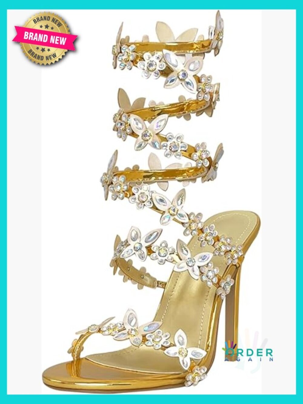 Glitter Crystal Heeled Sandals Elegant Dress Shoes Wedding Party Ankle Strap